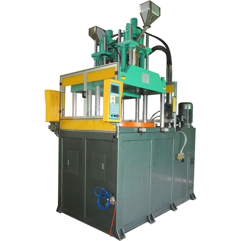 Two color vertical injection molding machine