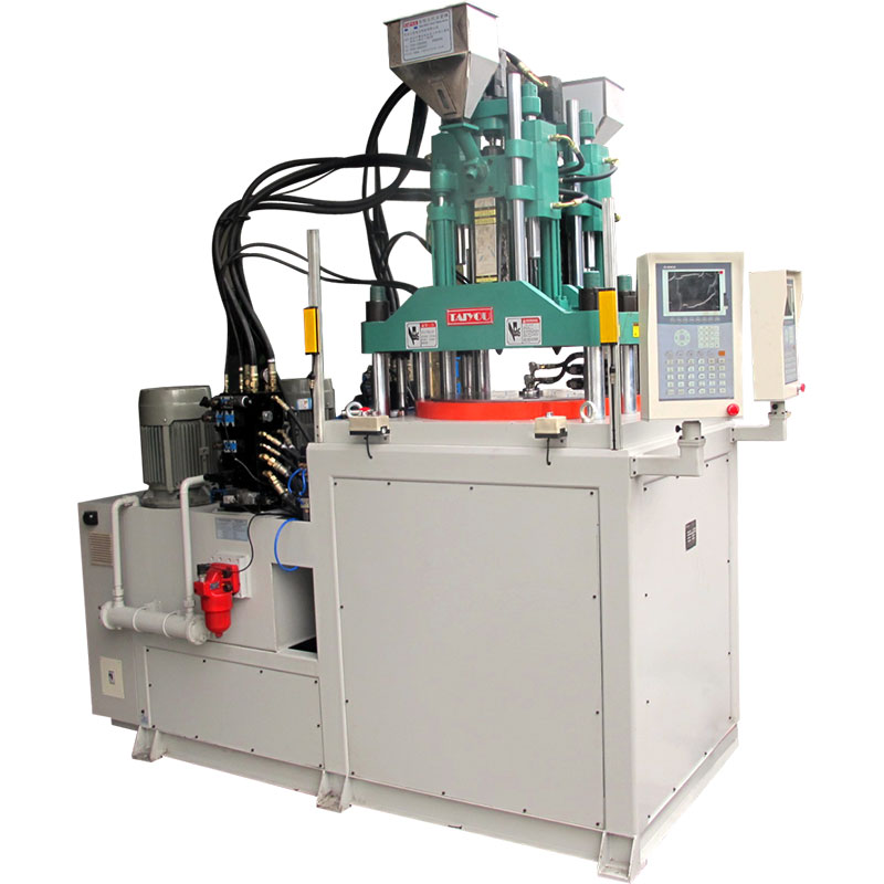 Two color vertical injection molding machine